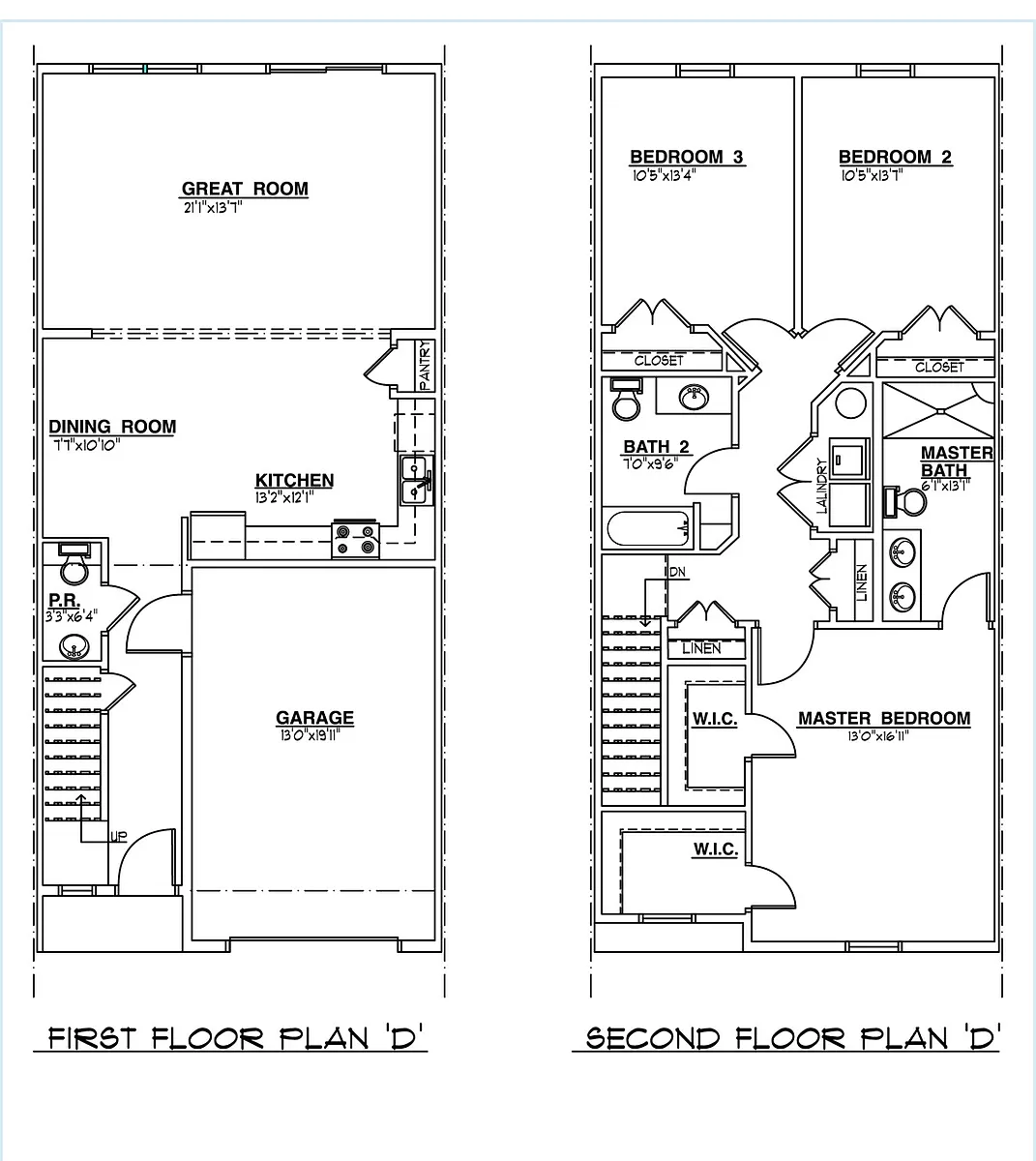 Floor plan Two story townhome