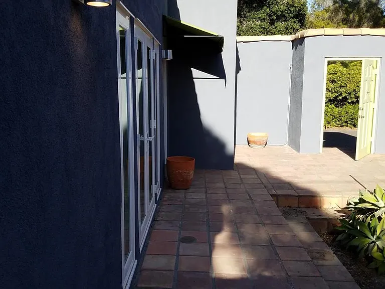 Courtyard view of entry