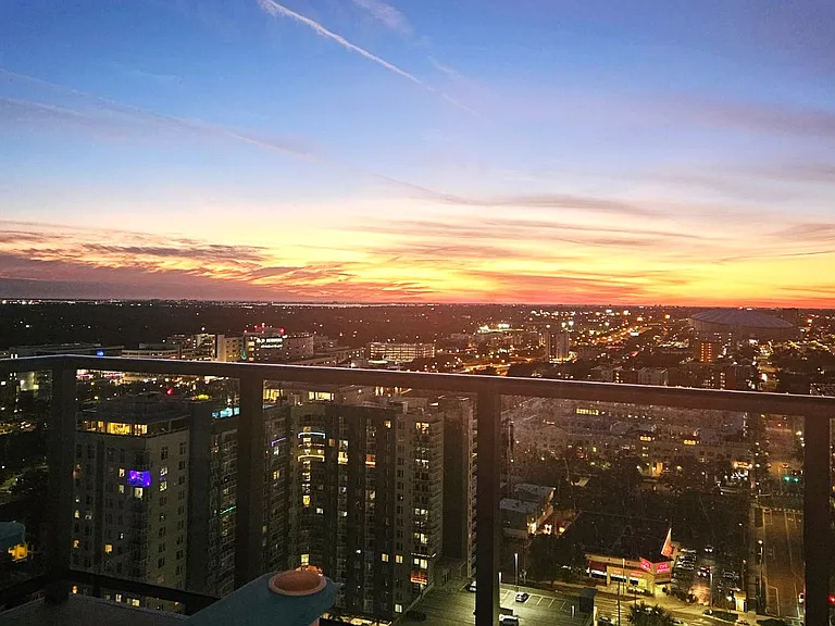 sunset from balcony int he evening