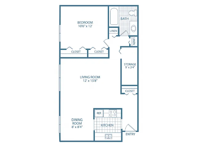 Floor plan One Bed One Bath