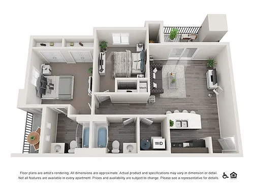 Floor plan 2 Bedroom 2 Bathroom Small