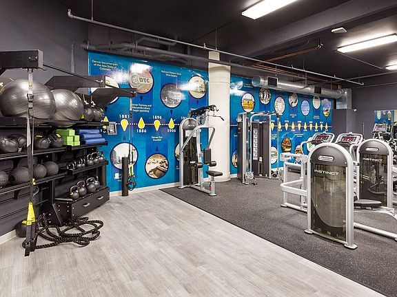 Work out at your own convenience with the on-site fitness center