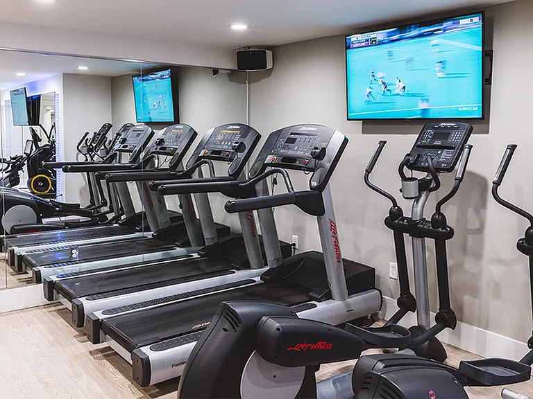 Upgraded cardio equipment with flat screen TV