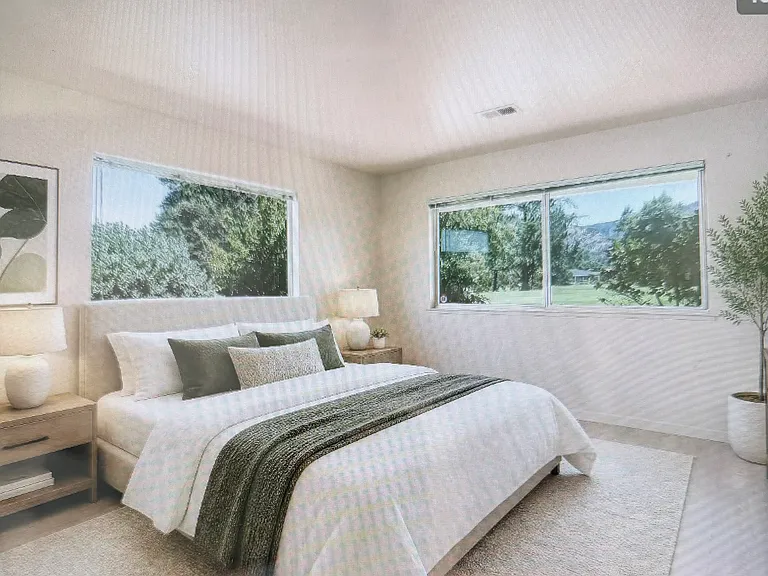 master bedroom staged
