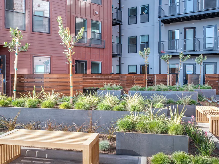 Courtyard with garden and sitting areas