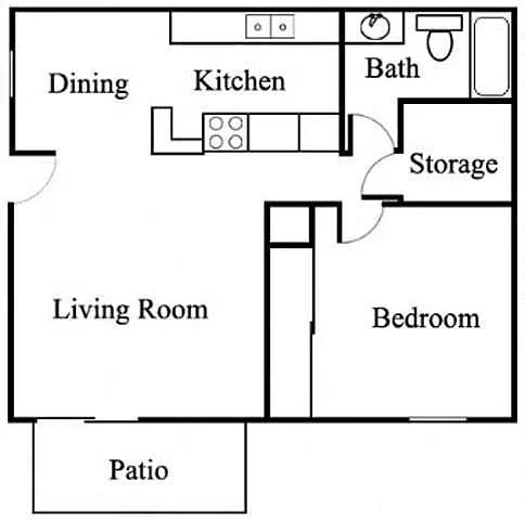 Floor plan 1BR/1BA