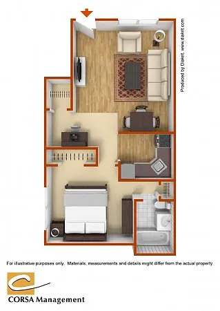Floor plan 1 Bedroom