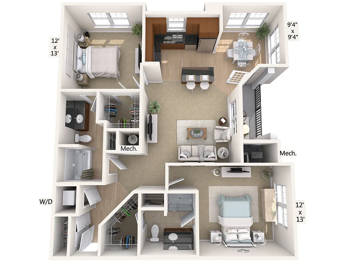 Floor plan B3-3-1157sq