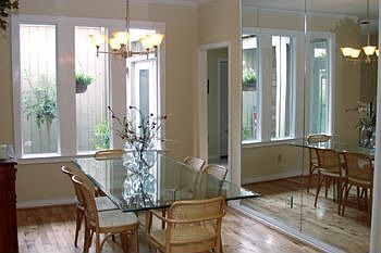 Dining room overlooking front atrium.