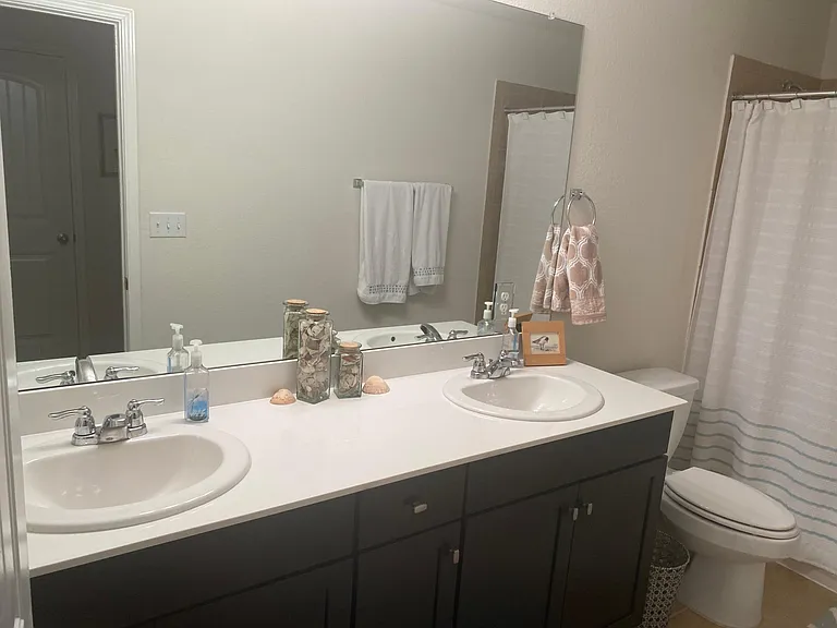 Guest bathroom with two sinks!