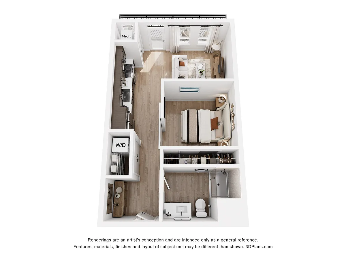 Floor plan Urban 1 Bedroom B1