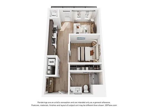 Floor plan Urban 1 Bedroom B1