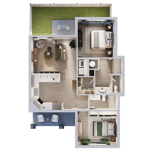 Floor plan Two Bedroom - B1