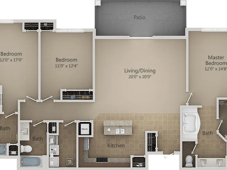 Urbana - C2.1 - 3 Beds - 3 Baths - 1678 Sq. ft.