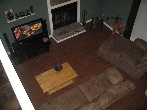 Vaulted Living Room from Upstairs 