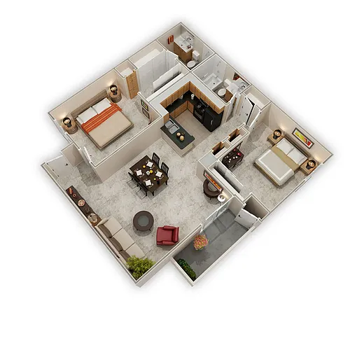 Floor plan 2x2b