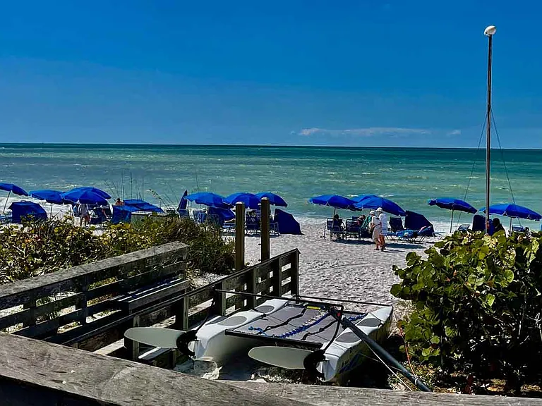 Pelican Bay North Beach Facility with Catamarans, Kayaks, and Sailboats for guests complimentary use