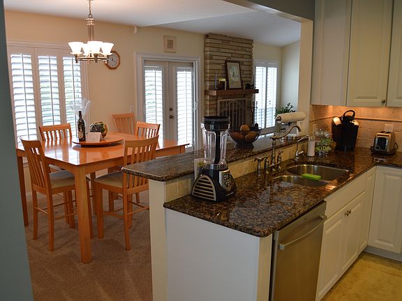 View from dining area & sink