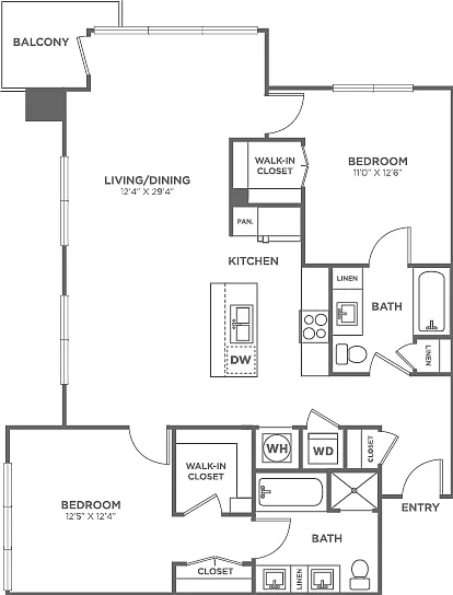 Two Bedroom Two Bath (1,228 SF) Two Bedroom Two Bath (1,228 SF)