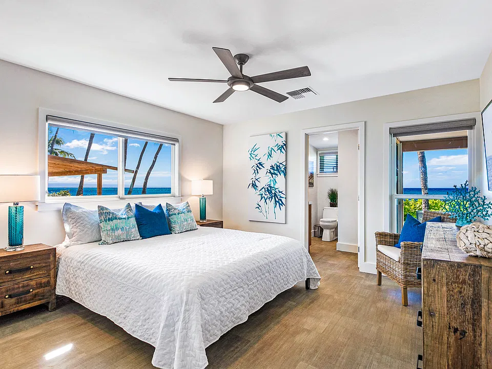 Master bedroom with on-suite bathroom and king bed