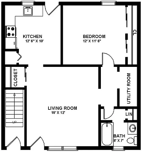 Floor plan 1B-1B