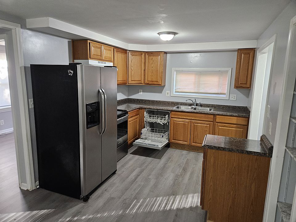 Kitchen with stainless steel appliances,