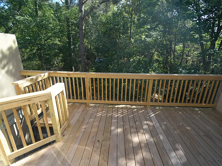 New deck with private back yard