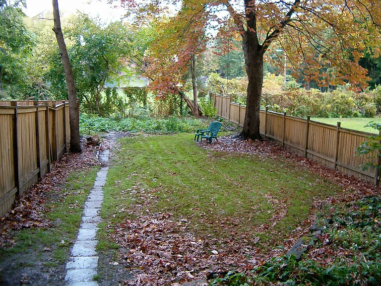 Fenced in backyard