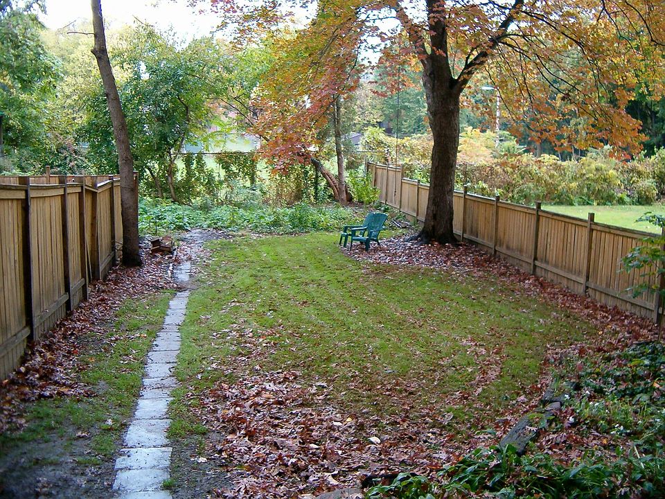 Fenced in backyard