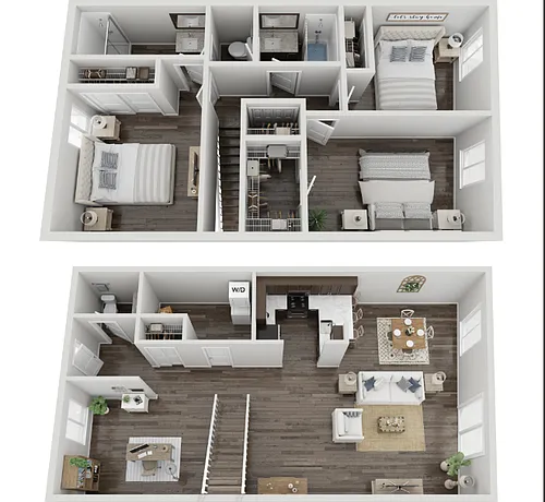 Floor plan Townhouse 3 Bed