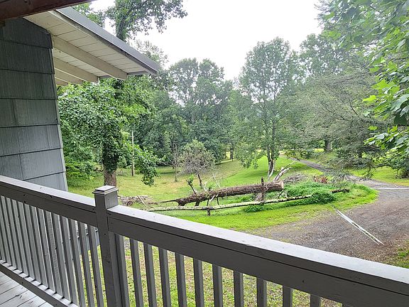 View from covered decked porch just outside of main entry