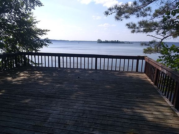 Waters edge boathouse deck.