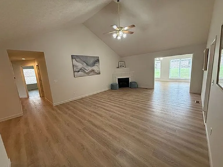 Living room with fireplace