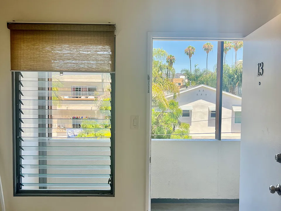 Front door and window