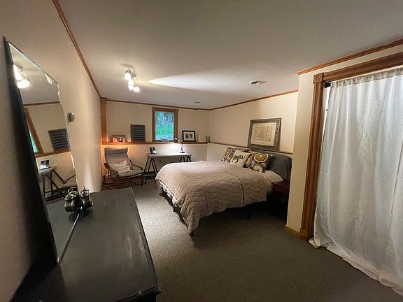 Bedroom from doorway with closet on the right