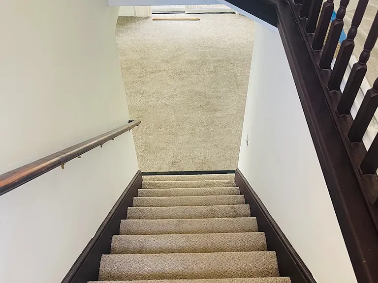 Looking down the stairs from the landing
