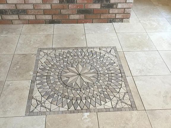 Travertine Flooring in Living Area