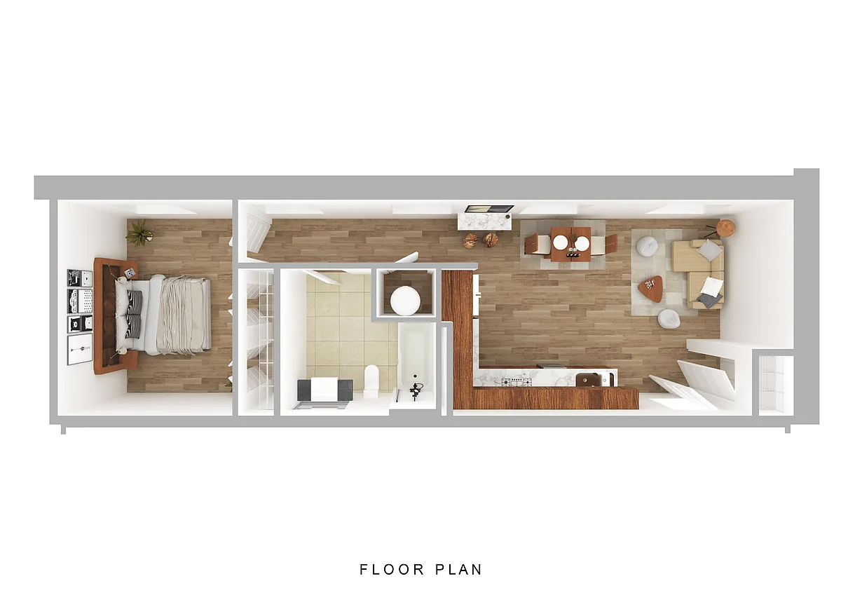 Floor plan 1 Bedroom, 1 Bathroom