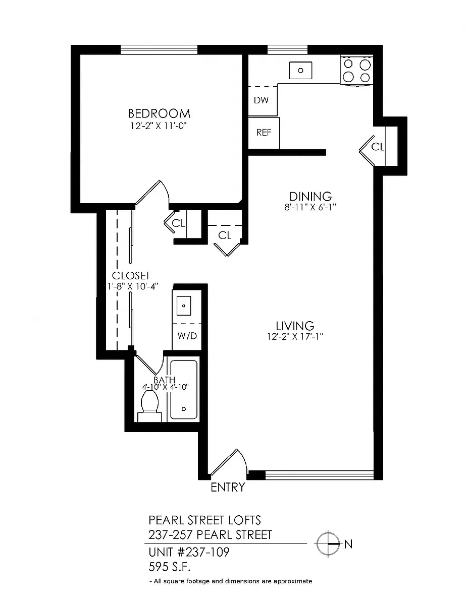 Floor plan 1 Bedroom - 1 Bathroom