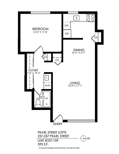 Floor plan 1 Bedroom - 1 Bathroom