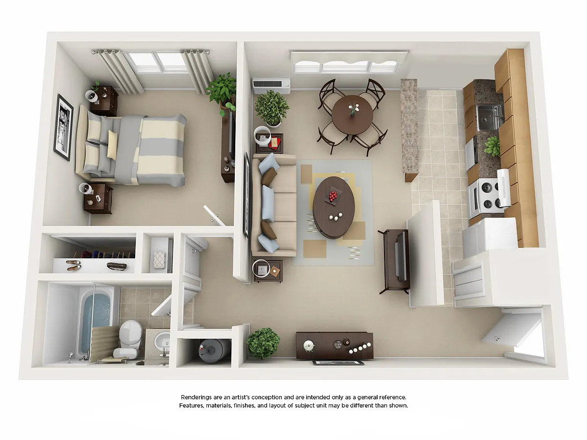 Floor plan Emsworth Glen Apartments - One Bedroom