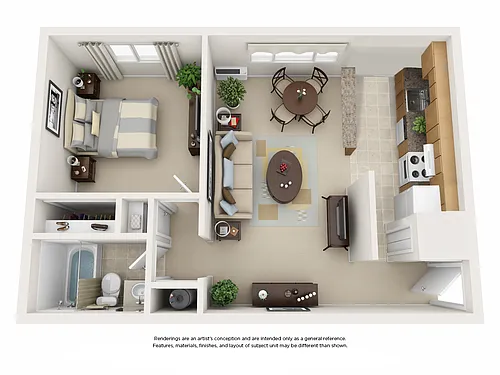 Floor plan Emsworth Glen Apartments - One Bedroom