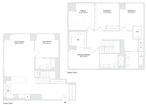 Floor plan 3 Bed 3 Bath PH A