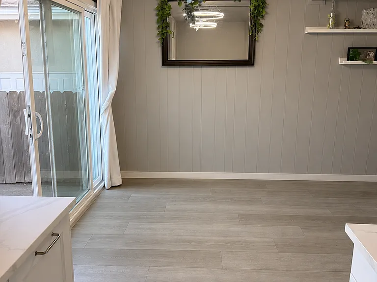 Dinning area with sliding glass door to our patio.