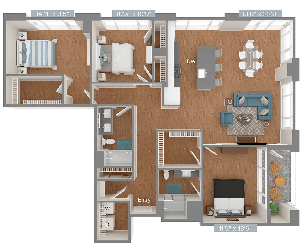 Floor plan C2-D1-1504