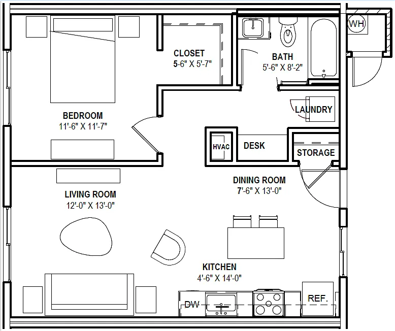 Floor plan 1 Bedroom