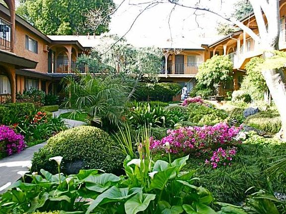 Courtyard facing north
