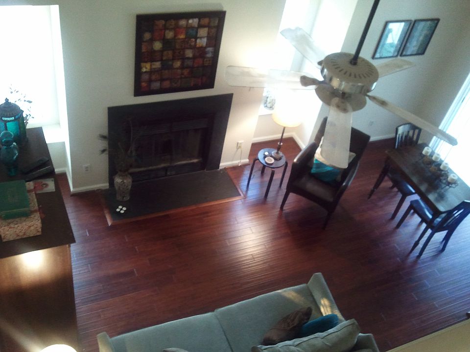 Living room (looking down from upstairs loft bedroom)