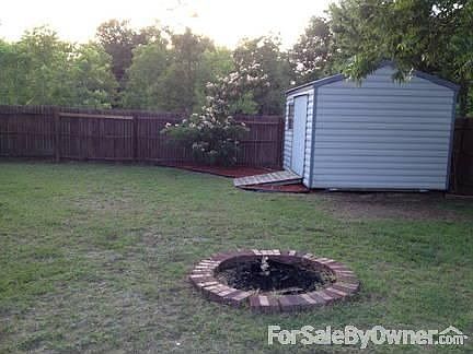 Backyard w/ 10' X12' utility shed : utility shed is ready for electricity to be ran to it.