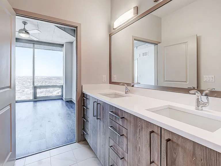 Gorgeous bathroom with dual vanity counter top